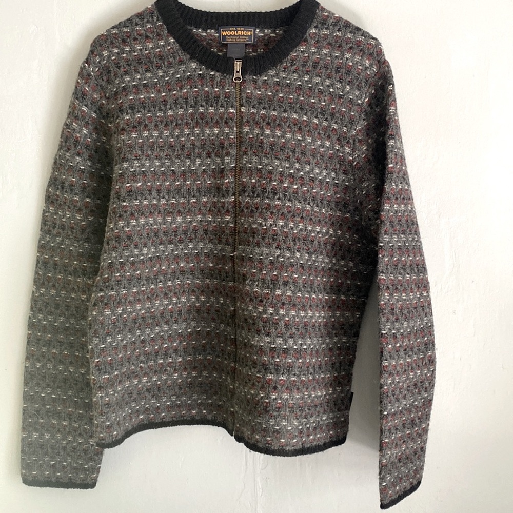 Woolrich Women’s Vintage Full Zip Cardigan Wool Sweater Size Medium
